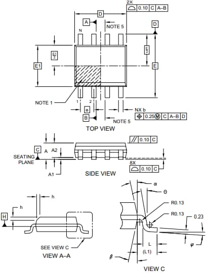 Mechanical Drawing - Microchip Technology 8-Mbit SST26VF080A NOR Flash